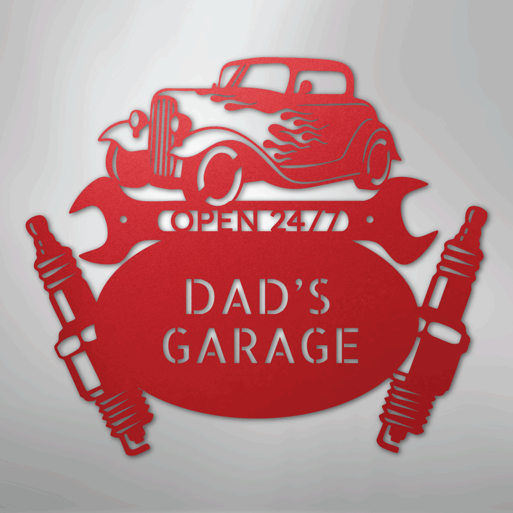 Hot Rod Mechanic Personalized Steel Metal Sign Wall ArtCustomly Gifts