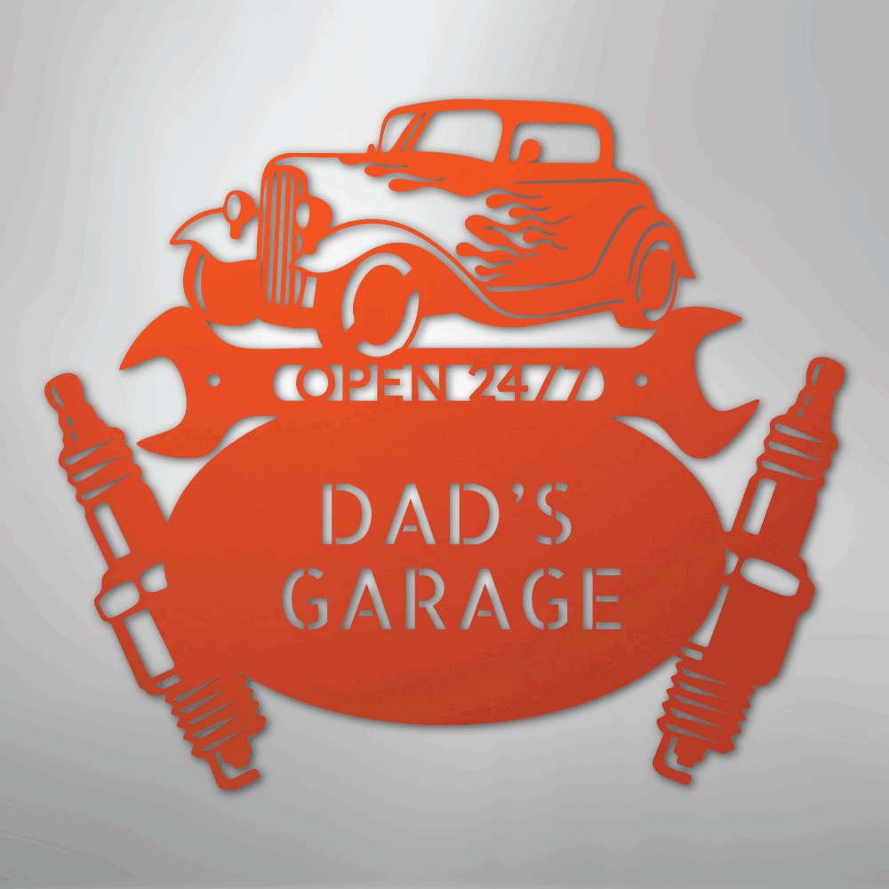 Hot Rod Mechanic Personalized Steel Metal Sign Wall ArtCustomly Gifts
