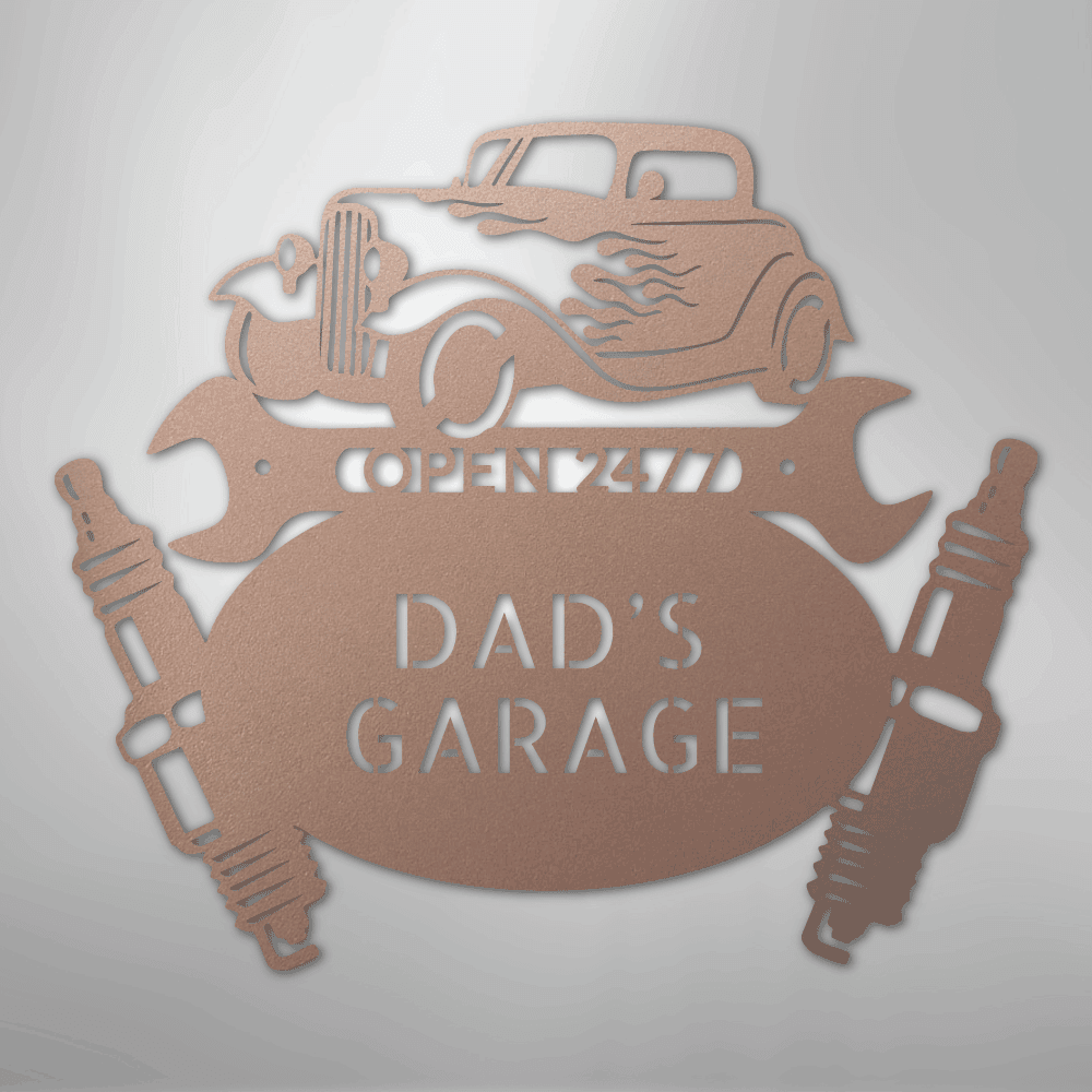 Hot Rod Mechanic Personalized Steel Metal Sign Wall ArtCustomly Gifts