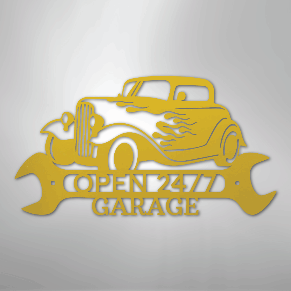 Hot Rod Shop Personalized Steel Metal Sign Wall ArtCustomly Gifts