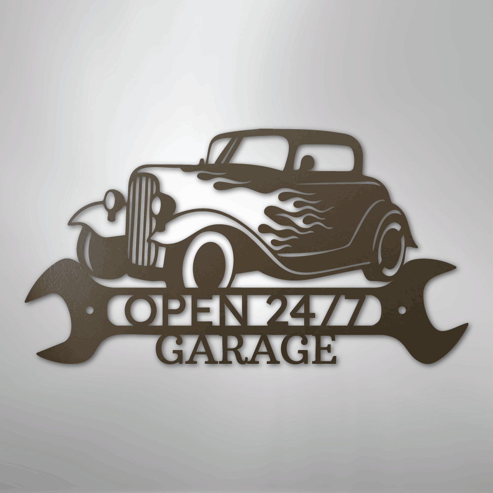 Hot Rod Shop Personalized Steel Metal Sign Wall ArtCustomly Gifts
