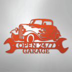 Hot Rod Shop Personalized Steel Metal Sign Wall ArtCustomly Gifts