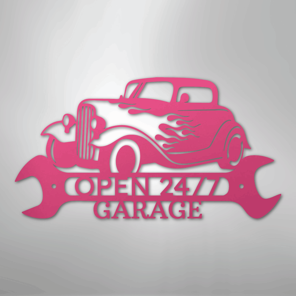 Hot Rod Shop Personalized Steel Metal Sign Wall ArtCustomly Gifts