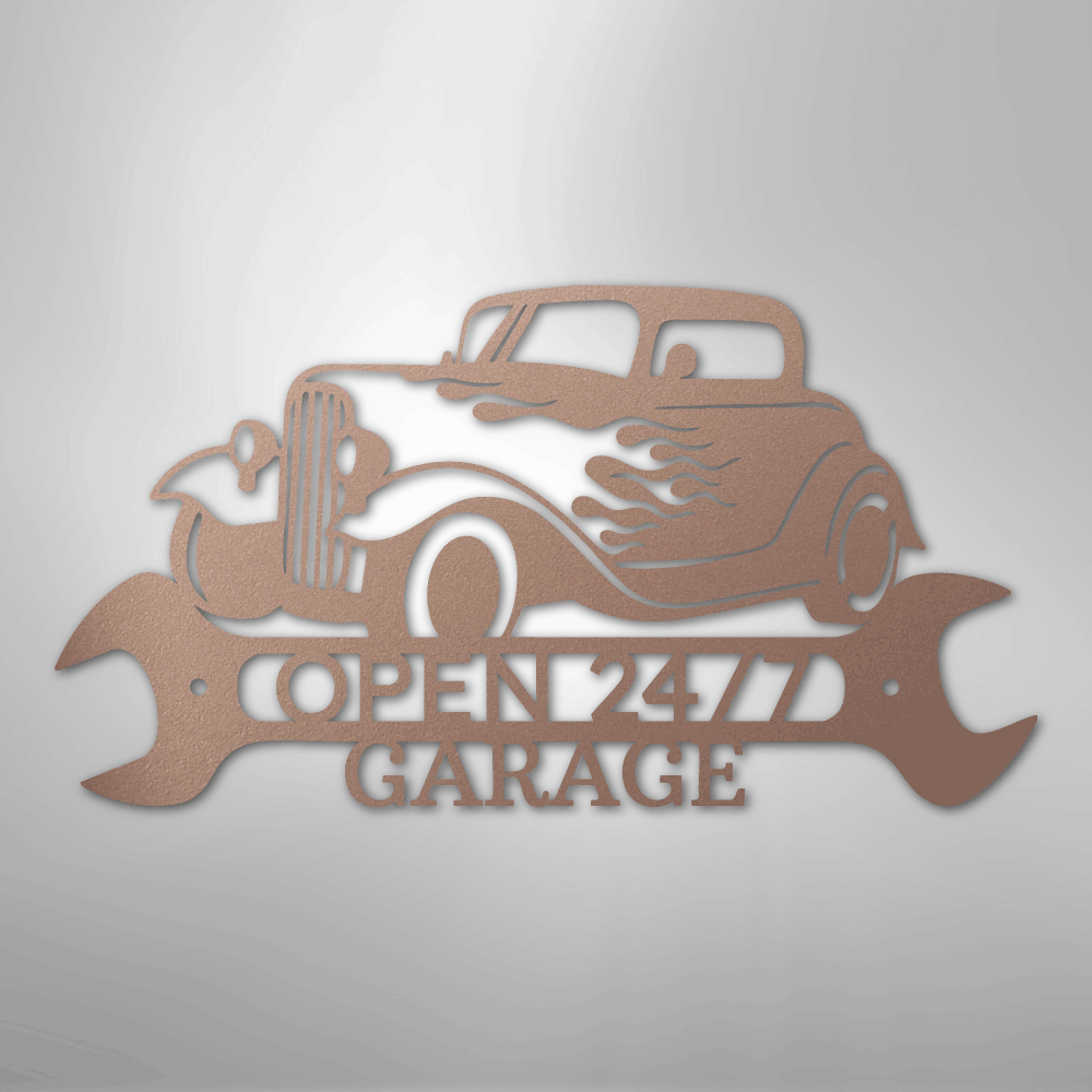 Hot Rod Shop Personalized Steel Metal Sign Wall ArtCustomly Gifts