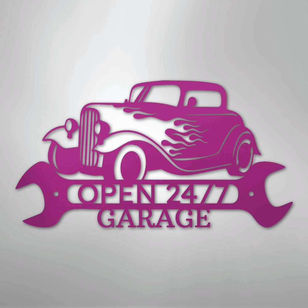 Hot Rod Shop Personalized Steel Metal Sign Wall ArtCustomly Gifts