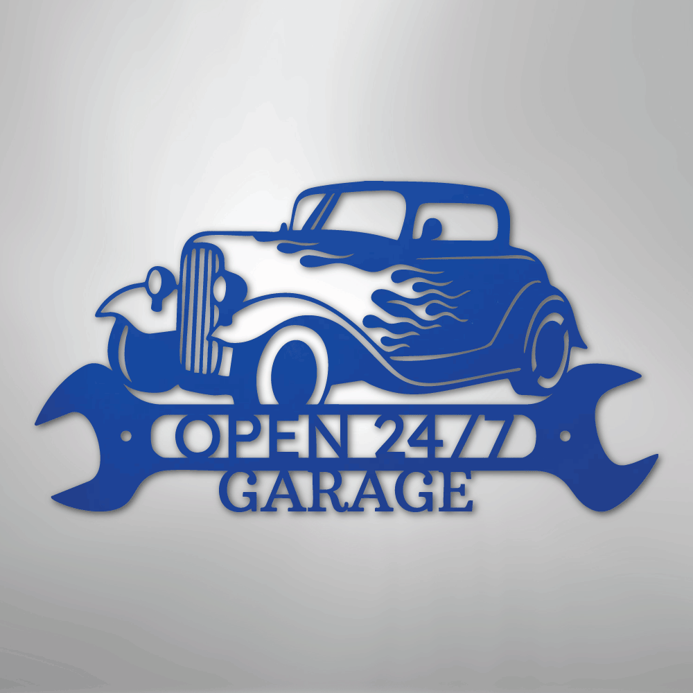 Hot Rod Shop Personalized Steel Metal Sign Wall ArtCustomly Gifts