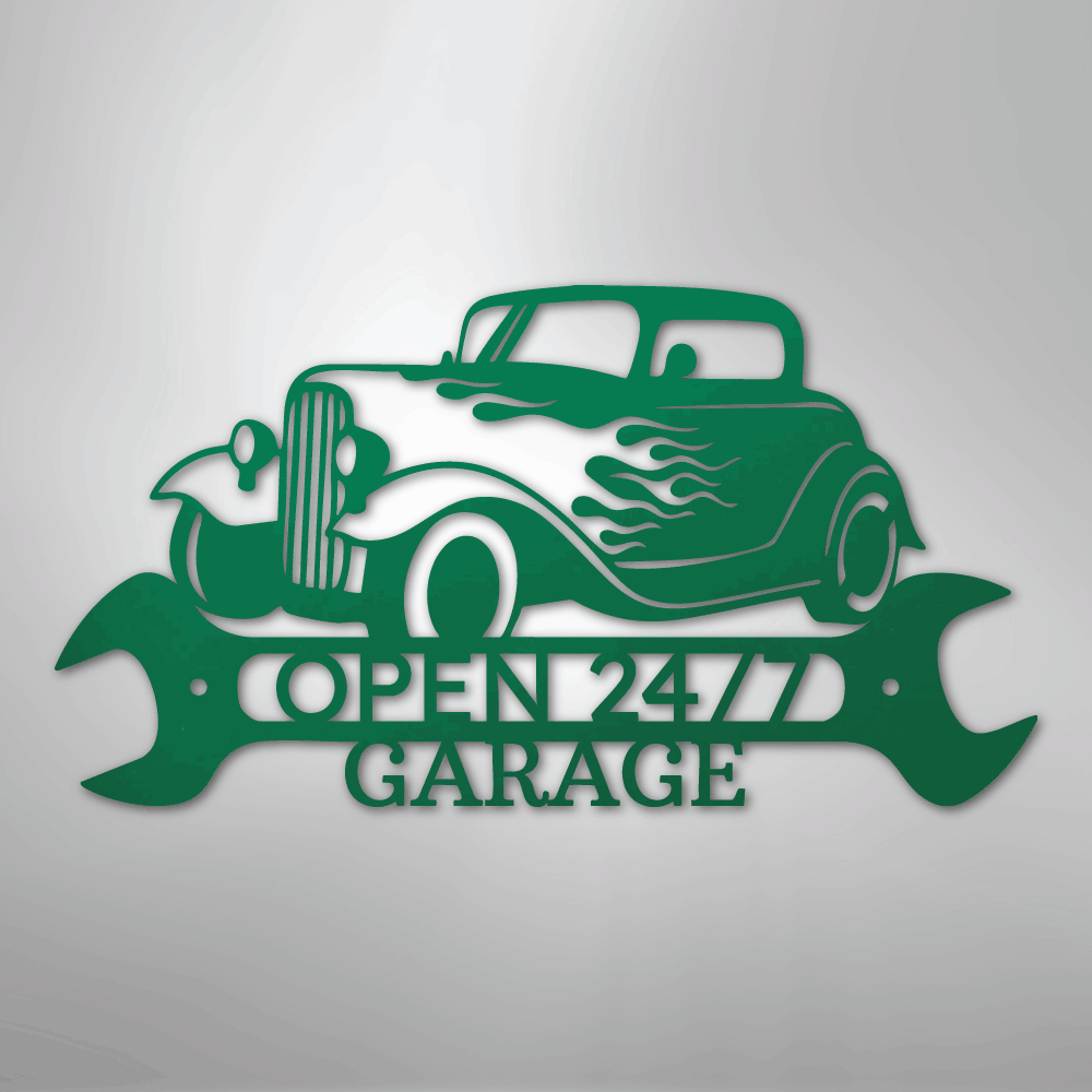 Hot Rod Shop Personalized Steel Metal Sign Wall ArtCustomly Gifts