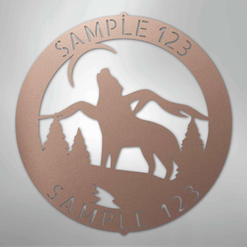 Howling Wolf Personalized Steel Metal Sign Wall ArtCustomly Gifts