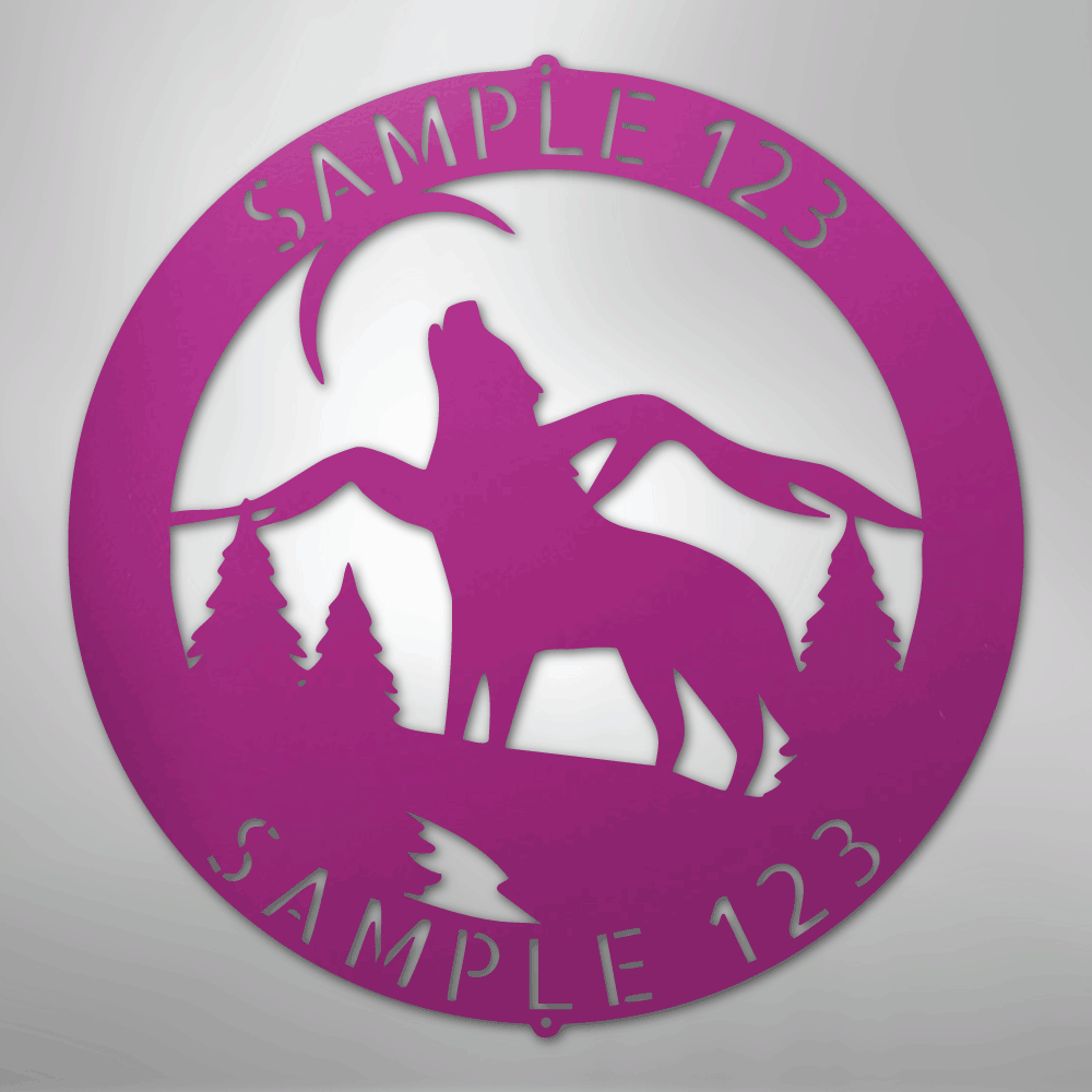 Howling Wolf Personalized Steel Metal Sign Wall ArtCustomly Gifts