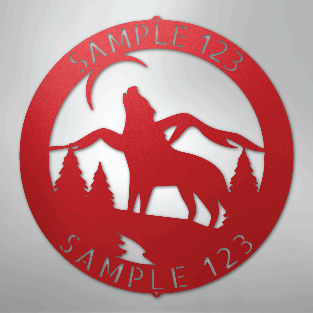 Howling Wolf Personalized Steel Metal Sign Wall ArtCustomly Gifts