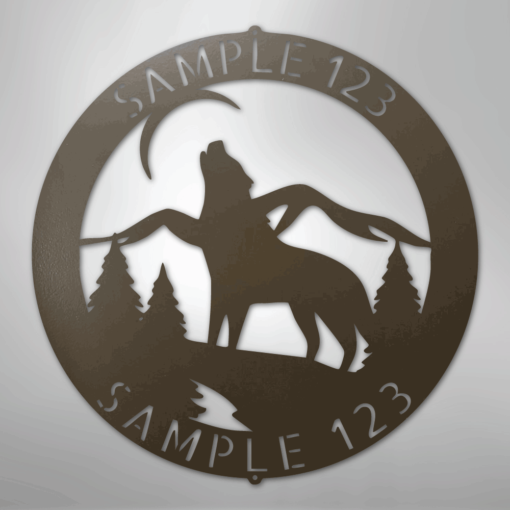 Howling Wolf Personalized Steel Metal Sign Wall ArtCustomly Gifts