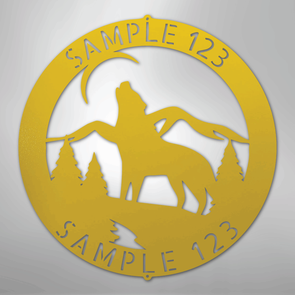 Howling Wolf Personalized Steel Metal Sign Wall ArtCustomly Gifts
