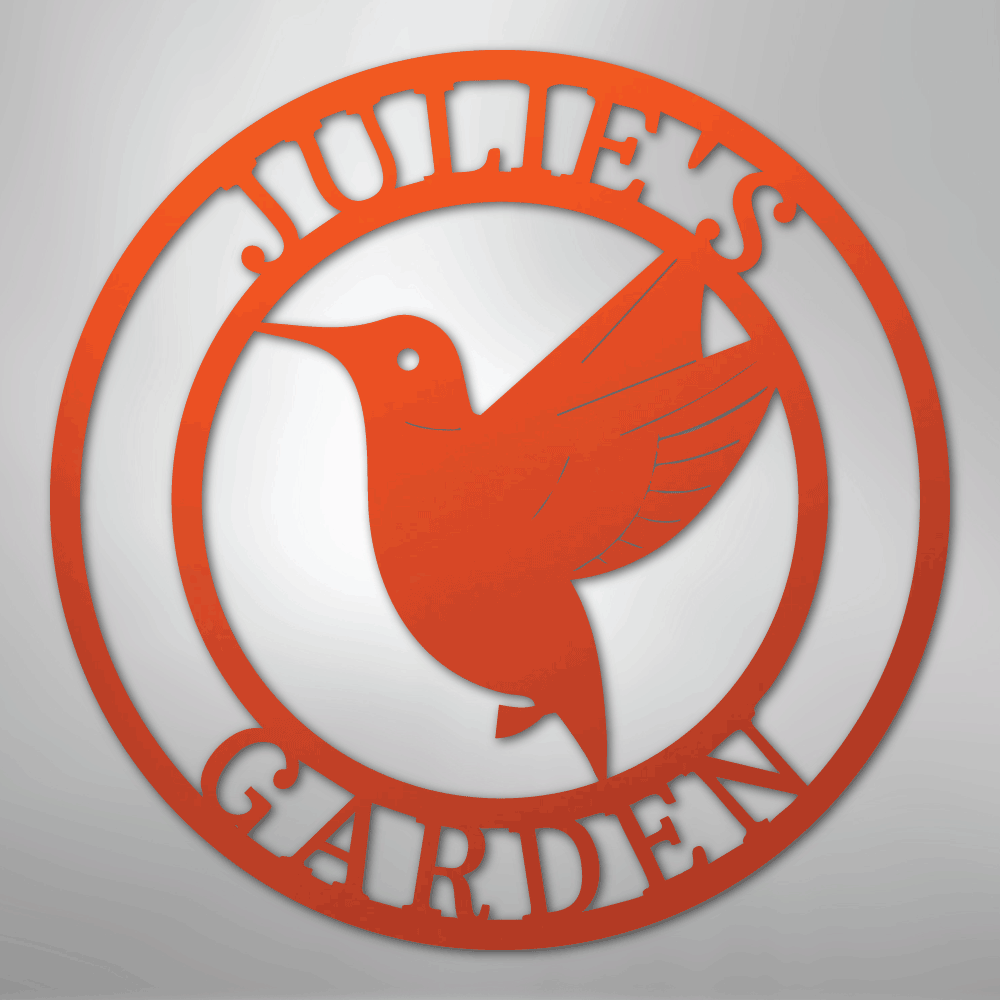 Humming Bird Personalized Name Text Steel SignCustomly Gifts