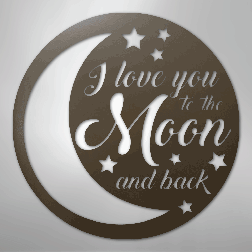 I Love You To the Moon and Back Steel Metal Sign Wall ArtCustomly Gifts
