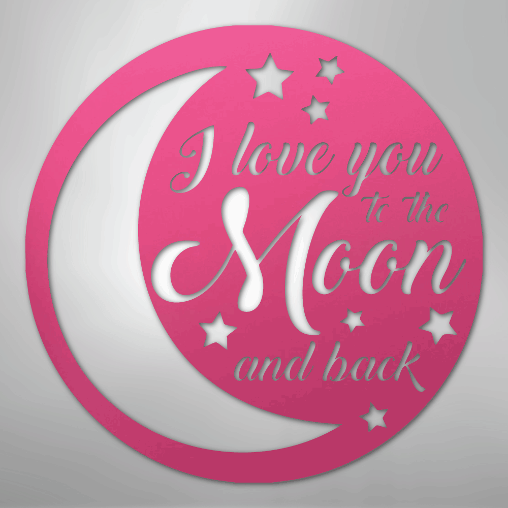 I Love You To the Moon and Back Steel Metal Sign Wall ArtCustomly Gifts