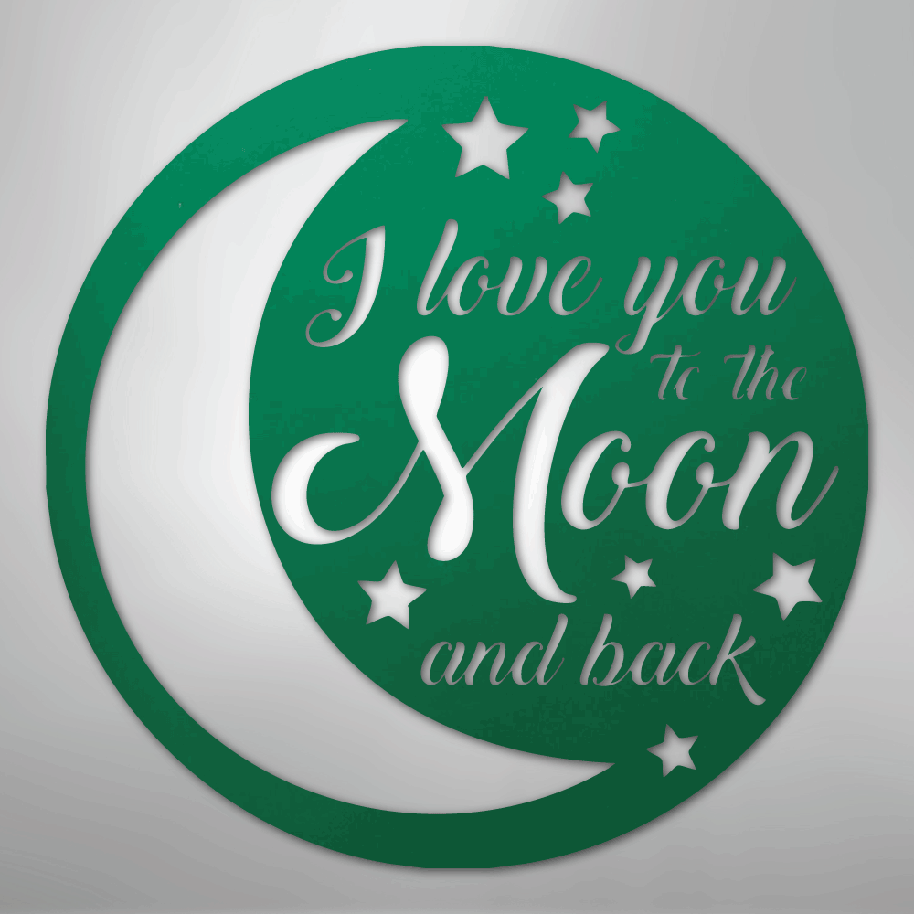I Love You To the Moon and Back Steel Metal Sign Wall ArtCustomly Gifts