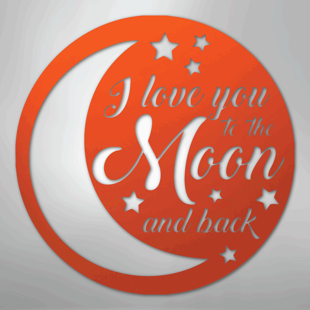 I Love You To the Moon and Back Steel Metal Sign Wall ArtCustomly Gifts