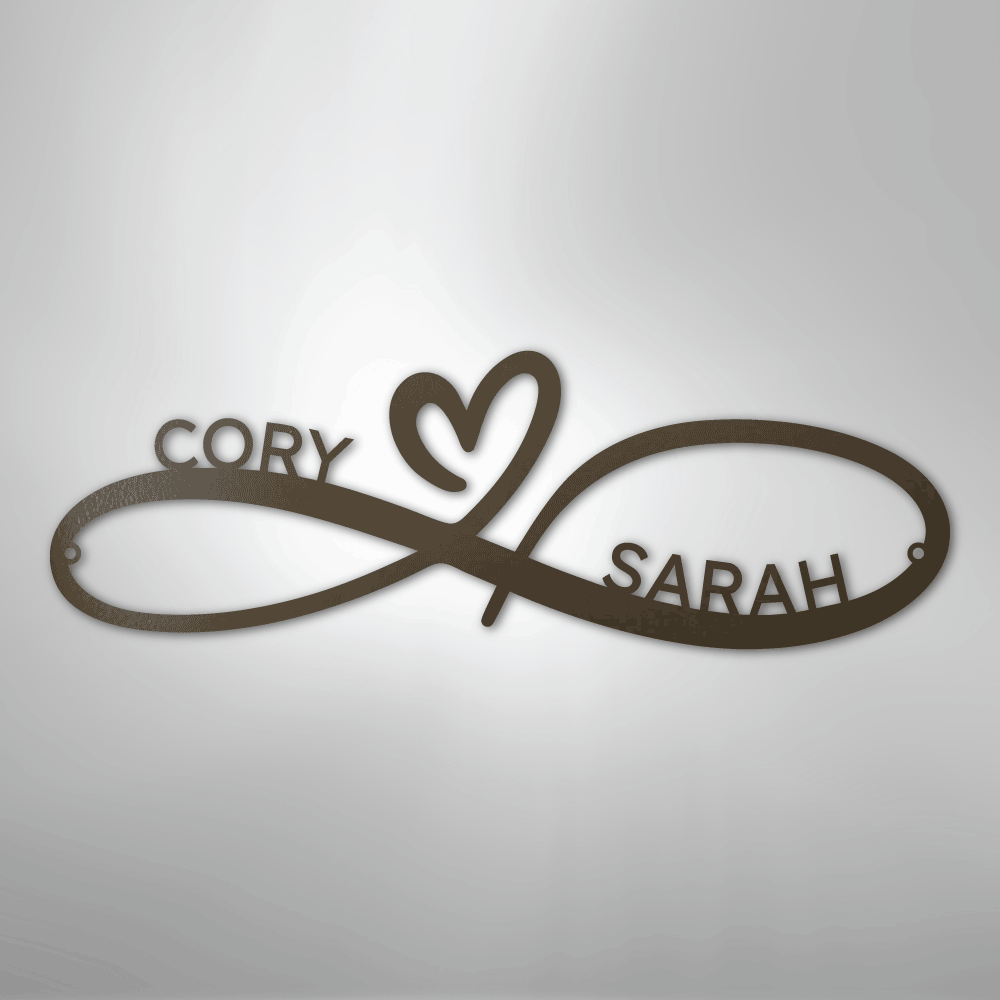Infinity Couples Heart Personalized Steel Metal Sign Wall ArtCustomly Gifts