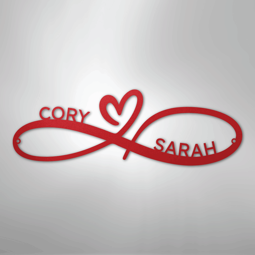 Infinity Couples Heart Personalized Steel Metal Sign Wall ArtCustomly Gifts