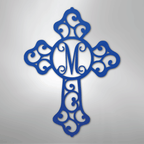Initial Cross Personalized Monogram Steel Metal Sign Wall ArtCustomly Gifts