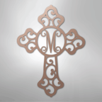 Initial Cross Personalized Monogram Steel Metal Sign Wall ArtCustomly Gifts