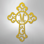 Initial Cross Personalized Monogram Steel Metal Sign Wall ArtCustomly Gifts
