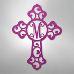 Initial Cross Personalized Monogram Steel Metal Sign Wall ArtCustomly Gifts