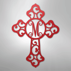 Initial Cross Personalized Monogram Steel Metal Sign Wall ArtCustomly Gifts