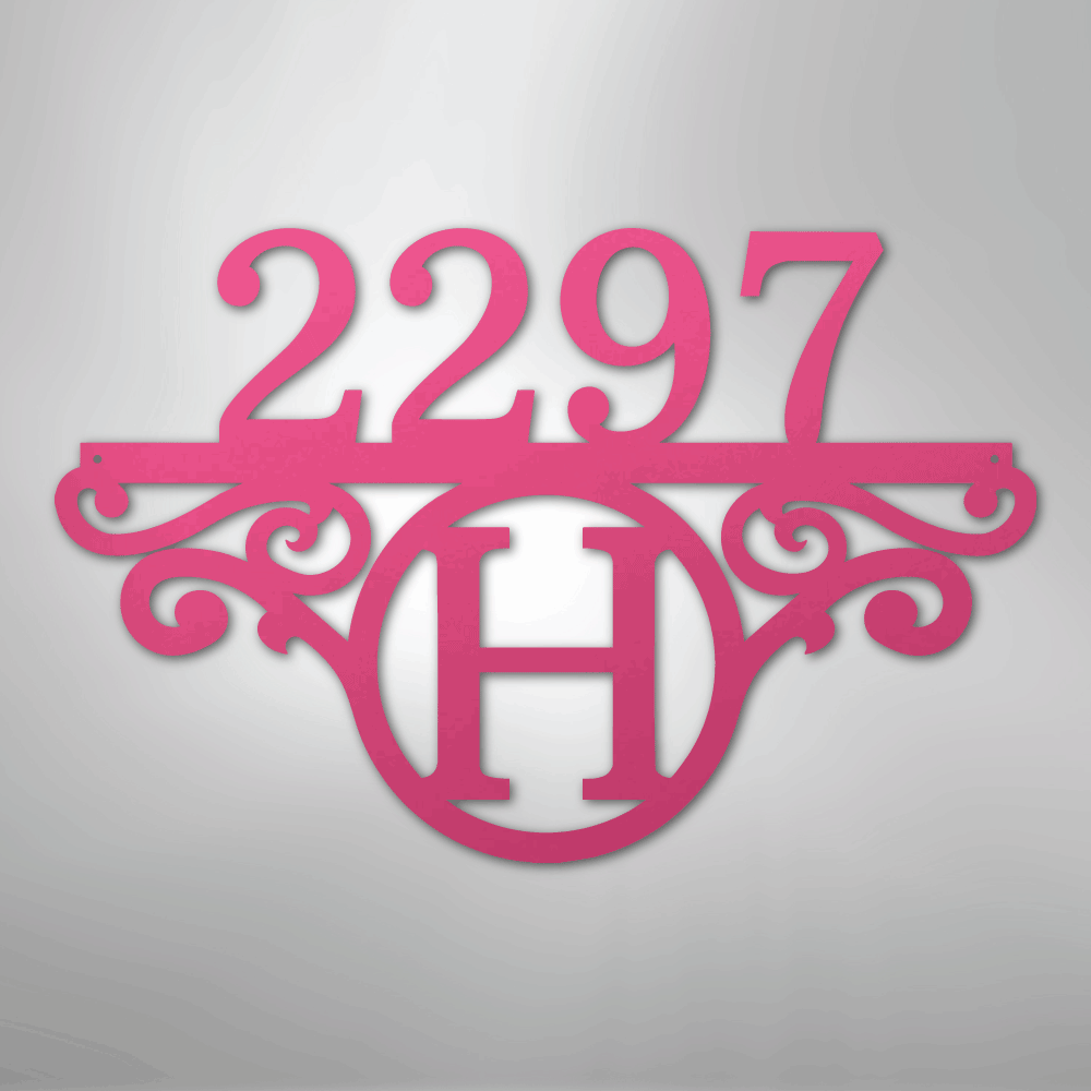 Initial Monogram Street Address Personalized Steel Metal SignCustomly Gifts