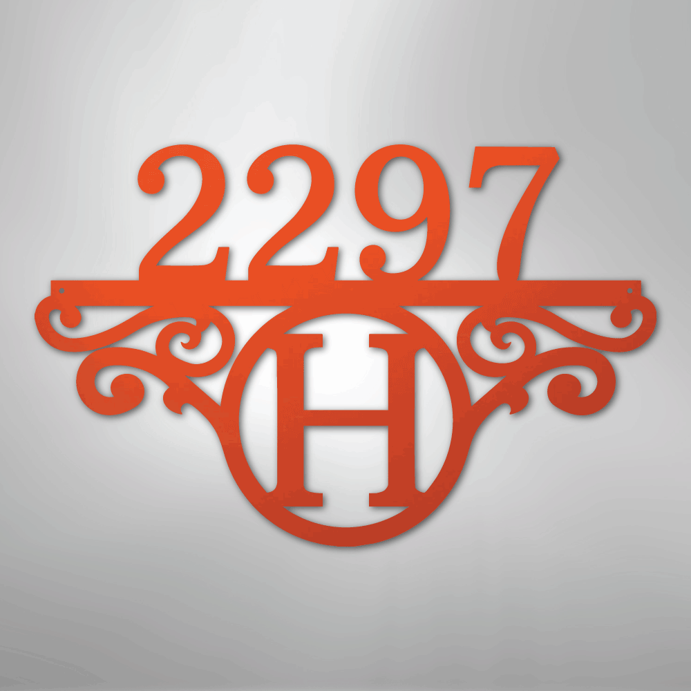 Initial Monogram Street Address Personalized Steel Metal SignCustomly Gifts