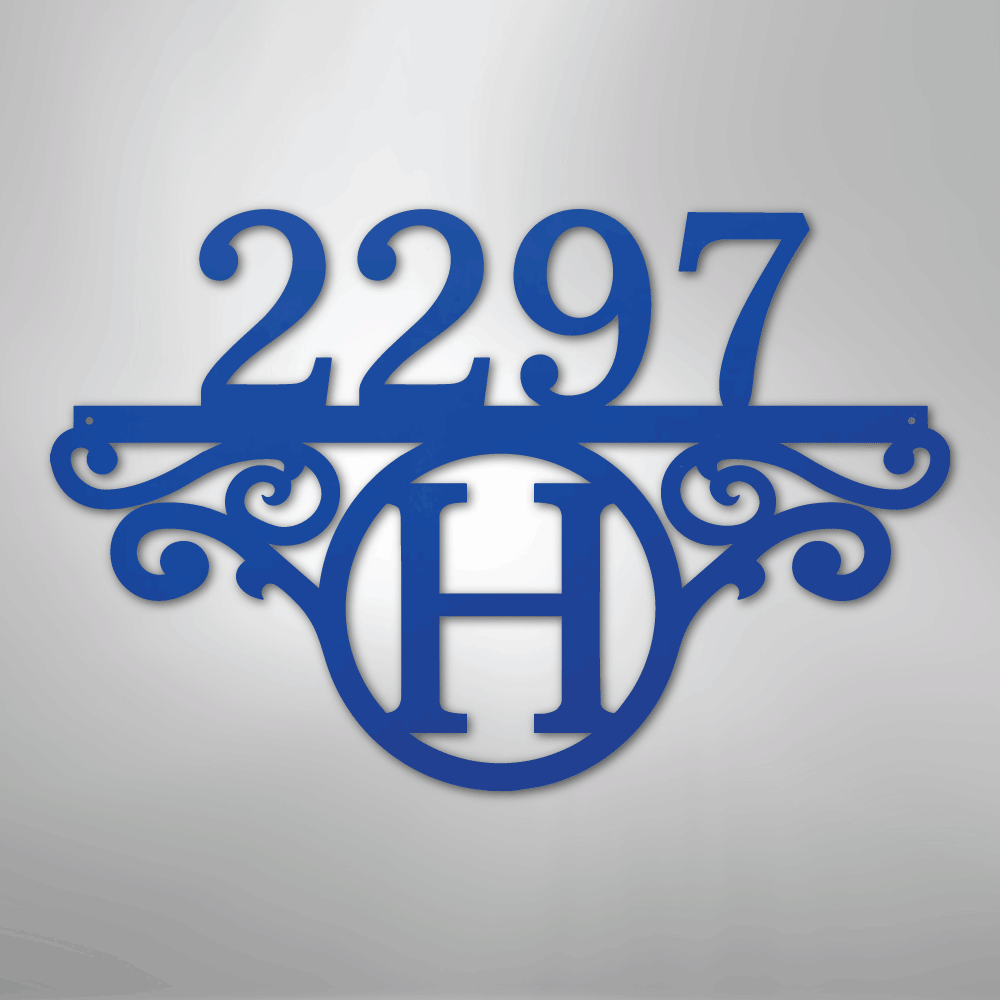 Initial Monogram Street Address Personalized Steel Metal SignCustomly Gifts