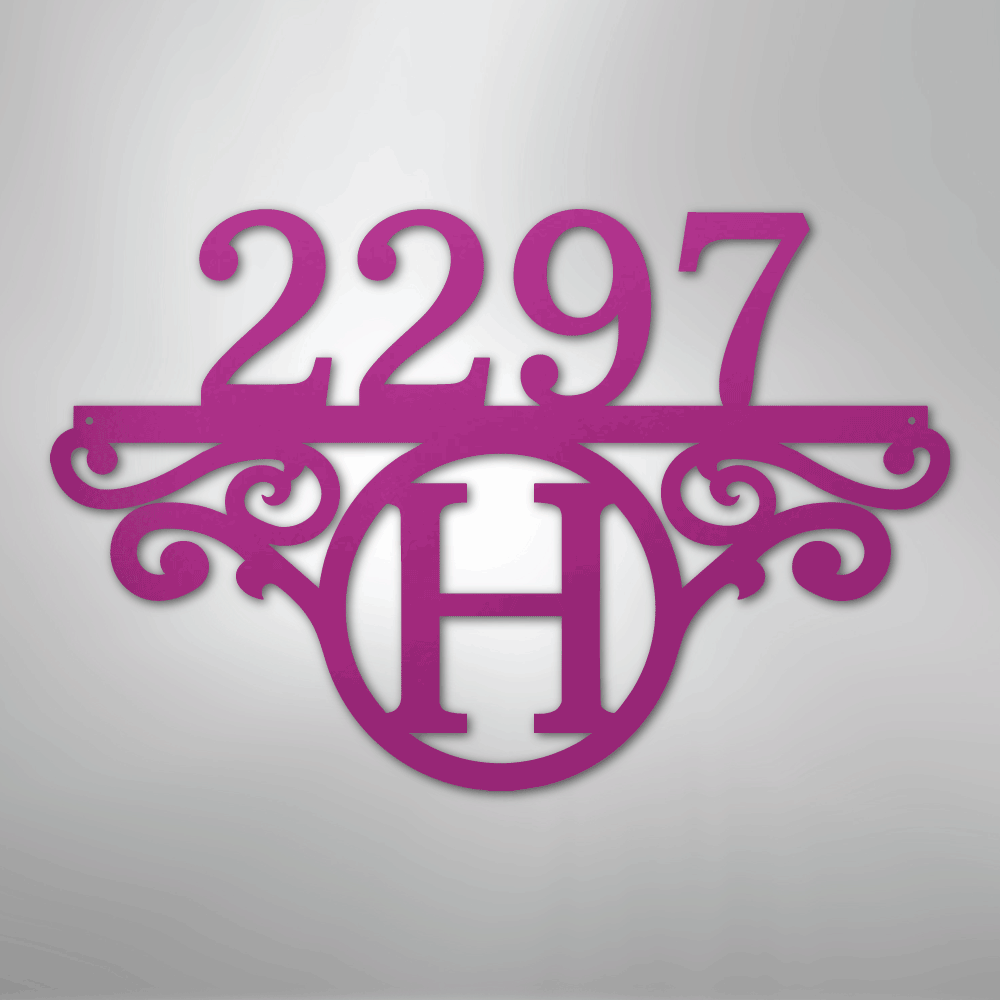 Initial Monogram Street Address Personalized Steel Metal SignCustomly Gifts