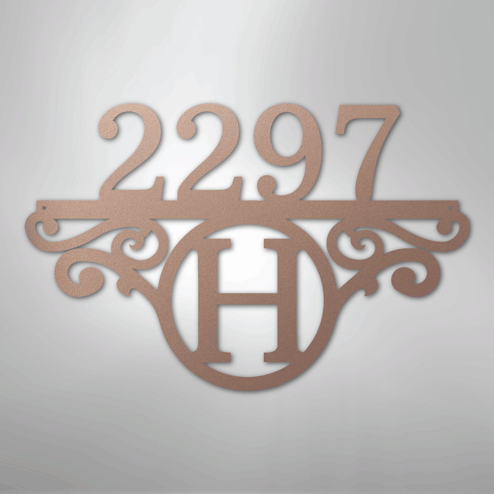 Initial Monogram Street Address Personalized Steel Metal SignCustomly Gifts