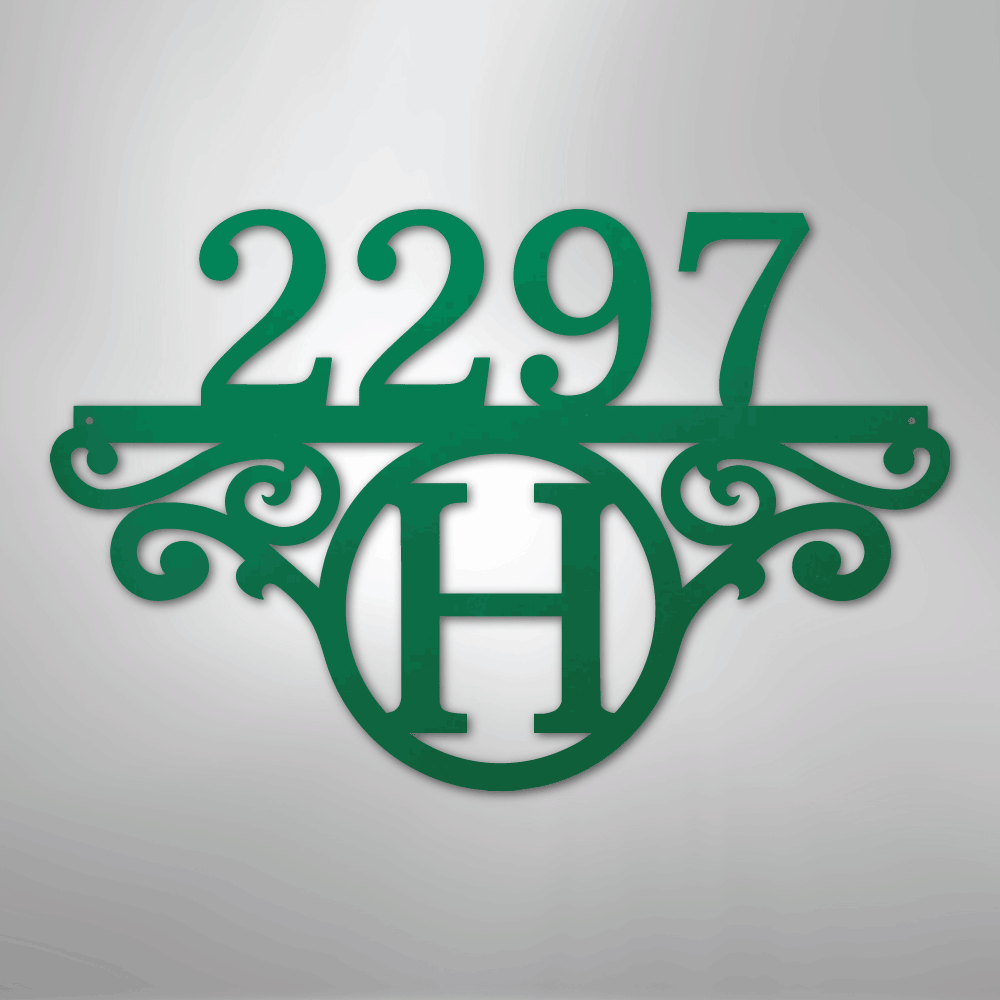 Initial Monogram Street Address Personalized Steel Metal SignCustomly Gifts