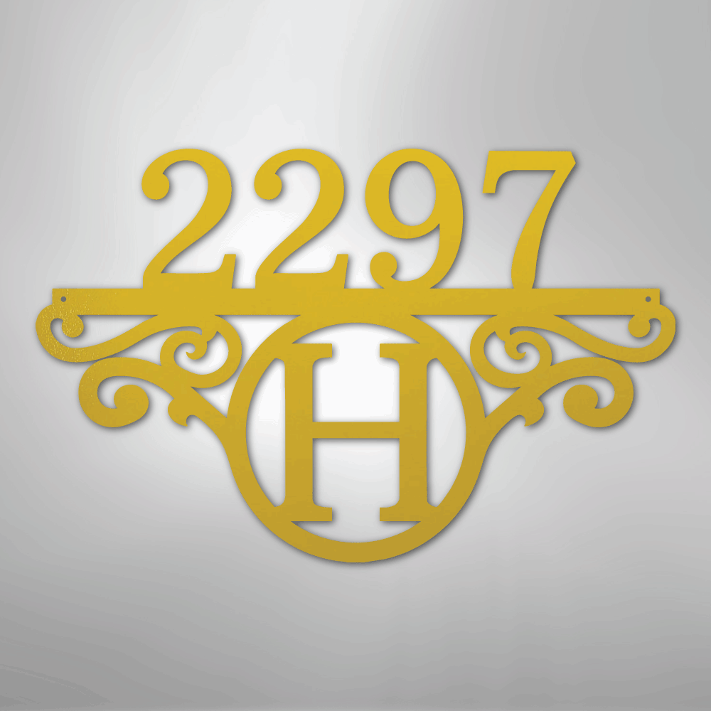 Initial Monogram Street Address Personalized Steel Metal SignCustomly Gifts