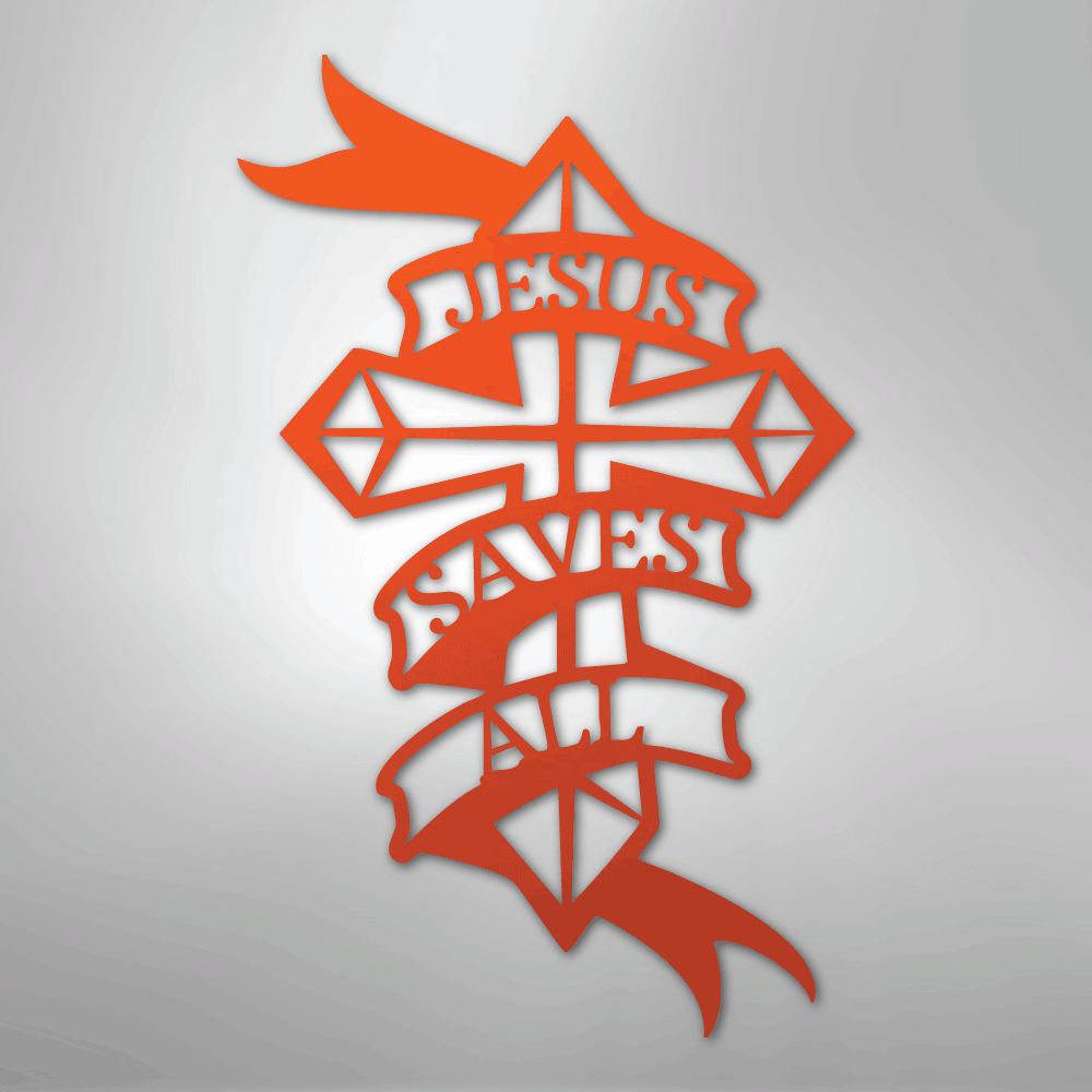 Jesus Saves All - Steel Metal Sign Wall ArtCustomly Gifts