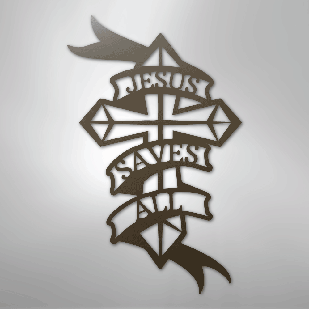 Jesus Saves All - Steel Metal Sign Wall ArtCustomly Gifts