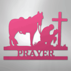 Kneeling Cowboy Cross Personalized Memorial Steel Metal SignCustomly Gifts