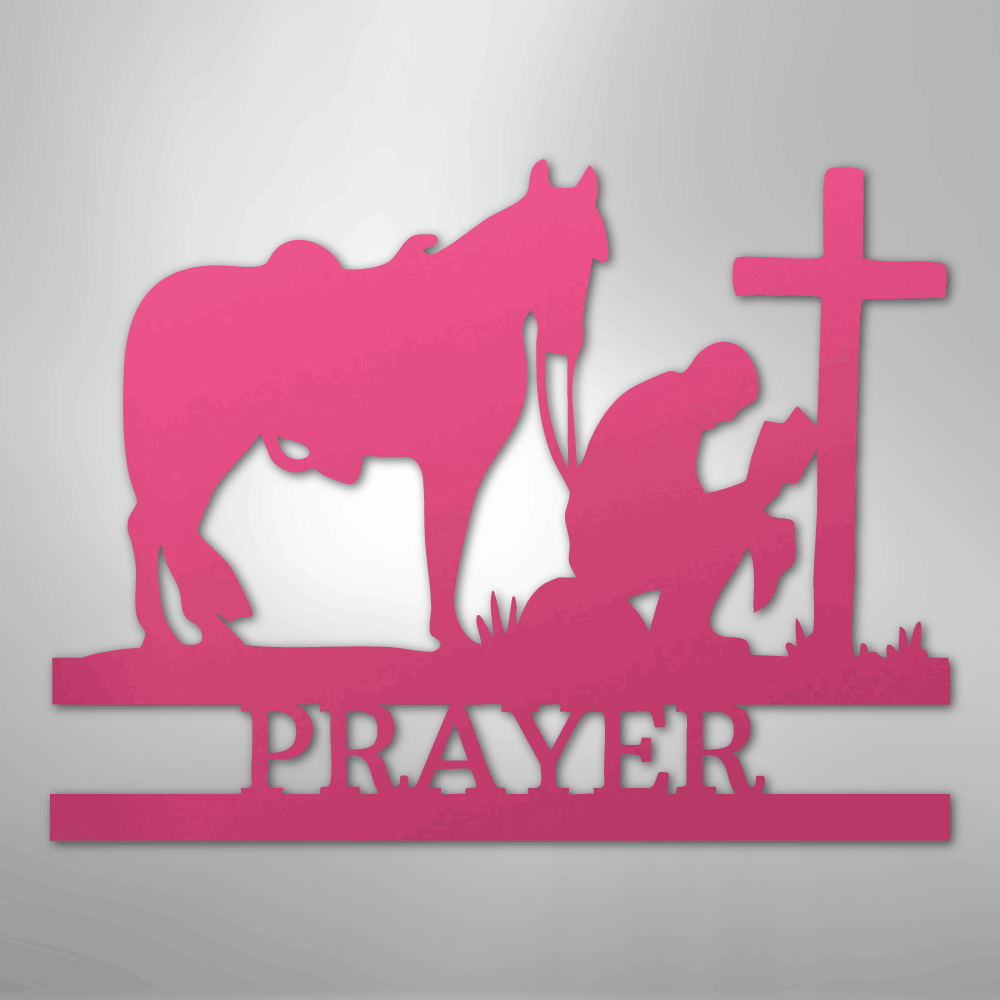 Kneeling Cowboy Cross Personalized Memorial Steel Metal SignCustomly Gifts