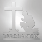 Kneeling Man Cross Personalized Memorial Steel Metal SignCustomly Gifts