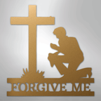 Kneeling Man Cross Personalized Memorial Steel Metal SignCustomly Gifts