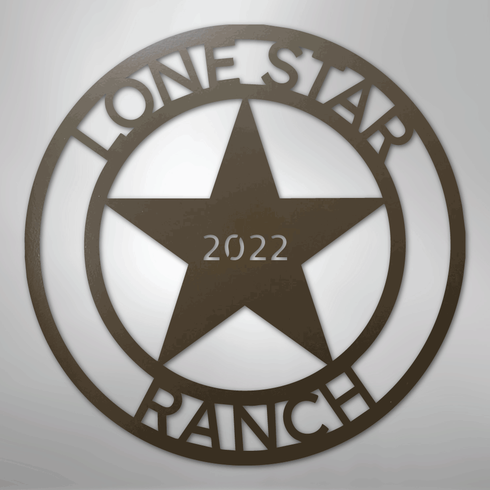 Lone Star 2 Personalized Steel Metal Sign Wall ArtCustomly Gifts