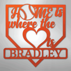 Love Baseball Monogram Personalized Steel Metal Sign Wall ArtCustomly Gifts