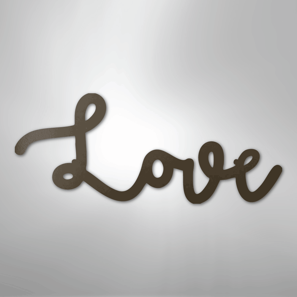 Love Script - Steel Metal Sign Wall ArtCustomly Gifts
