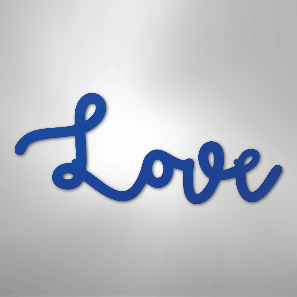 Love Script - Steel Metal Sign Wall ArtCustomly Gifts
