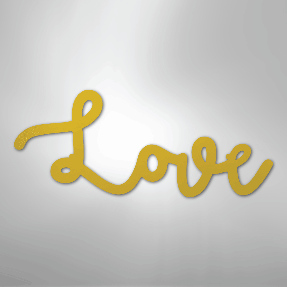Love Script - Steel Metal Sign Wall ArtCustomly Gifts