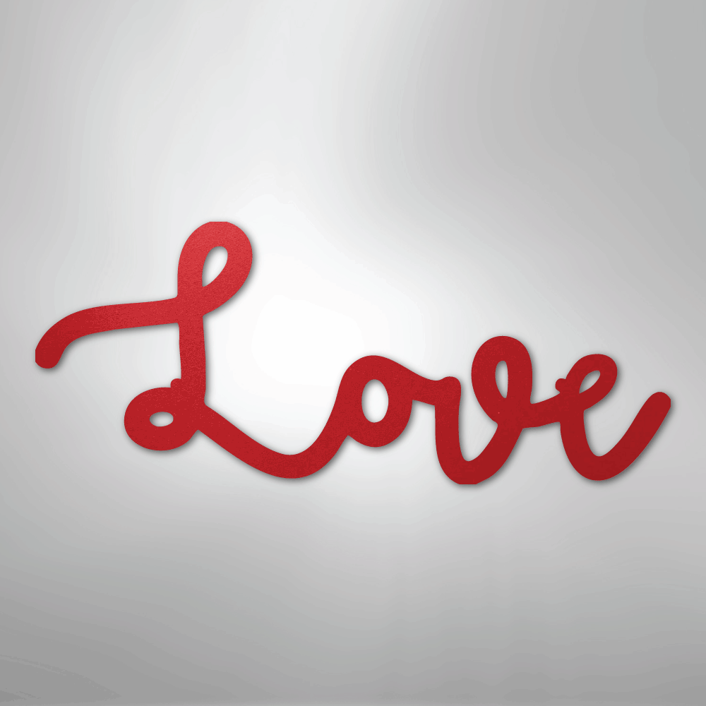Love Script - Steel Metal Sign Wall ArtCustomly Gifts