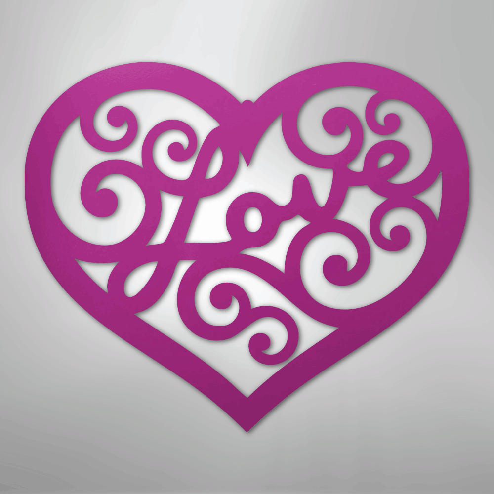 Love Swirl - Steel Metal Sign Wall ArtCustomly Gifts