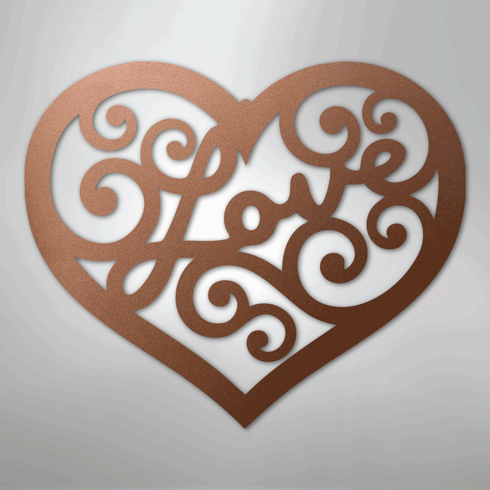 Love Swirl - Steel Metal Sign Wall ArtCustomly Gifts