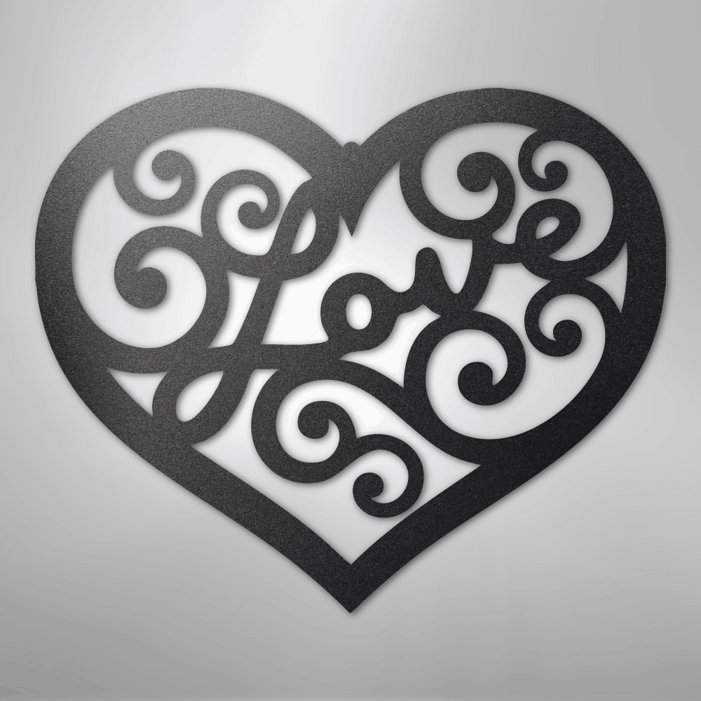 Love Swirl - Steel Metal Sign Wall ArtCustomly Gifts